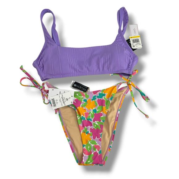 NEW Mix & Match Bikini Set Medium Salt & Cove / Cotton On Purple Floral Cheeky - Picture 2 of 12